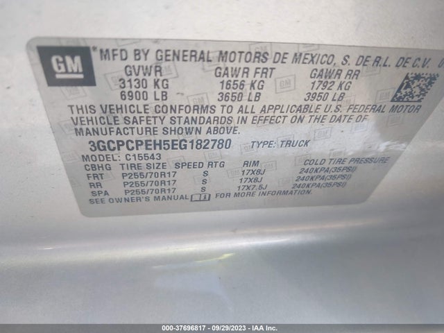 2014 CHEVROLET SILVERADO 1500 WORK TRUCK 2WT VIN: 3GCPCPEH5EG182780