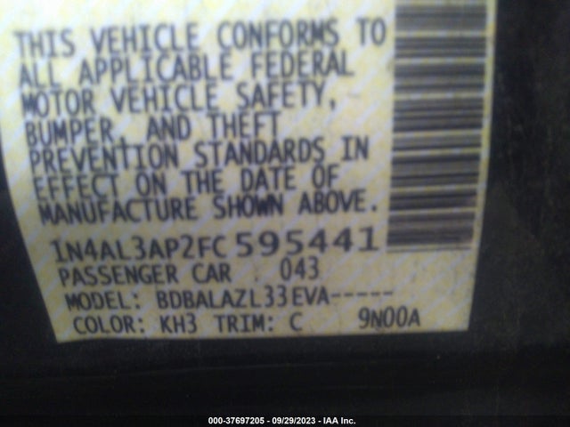 2015 NISSAN ALTIMA 2.5 VIN: 1N4AL3AP2FC595441