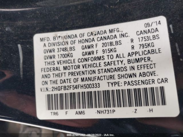 2HGFB2F54FH500333 Honda Civic Lx