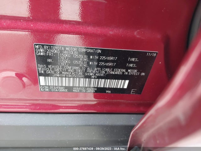 Toyota RAV4 LE 2019 JTMH1RFV4KD502691 Image 9