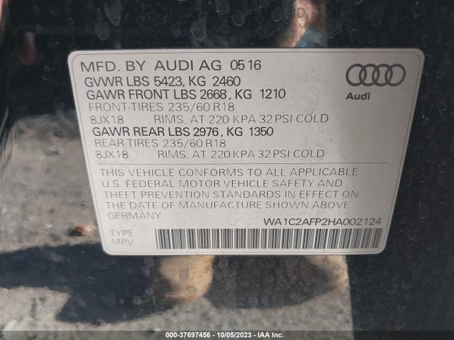 WA1C2AFP2HA002124 Audi Q5 PREMIUM