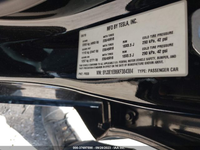 5YJ3E1EB6KF384384 Tesla Model 3 Long Range/performance