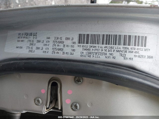 RAM 1500 Big Horn 2015 1C6RR7GT8FS723704 Image 9