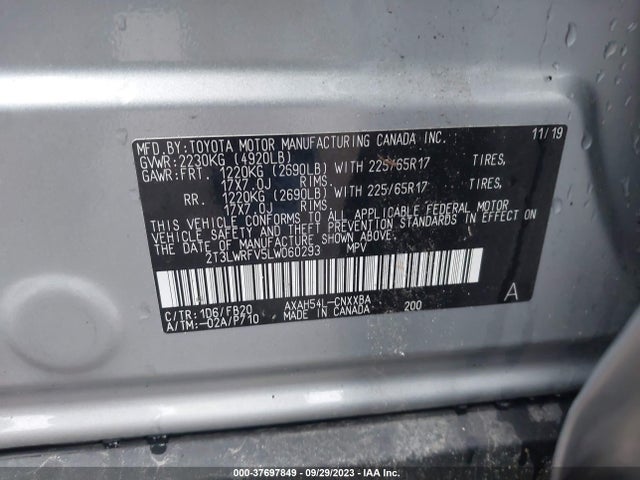 2020 TOYOTA RAV4 HYBRID LE VIN: 2T3LWRFV5LW060293