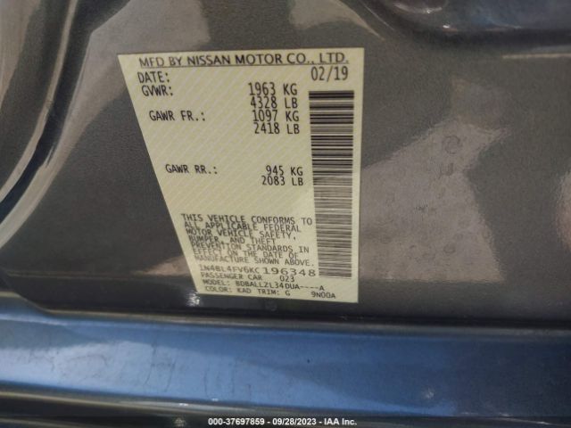 1N4BL4FV6KC196348 Nissan Altima 2.5 Platinum
