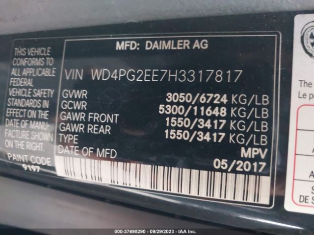 WD4PG2EE7H3317817 Mercedes-Benz METRIS PASSENGER VAN