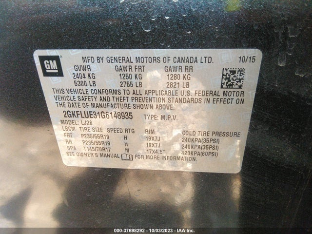 2GKFLUE31G6148935 GMC Terrain Slt