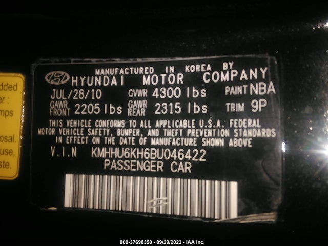2011 HYUNDAI GENESIS COUPE GRAND TOURING W/BRN LTH VIN: KMHHU6KH6BU046422