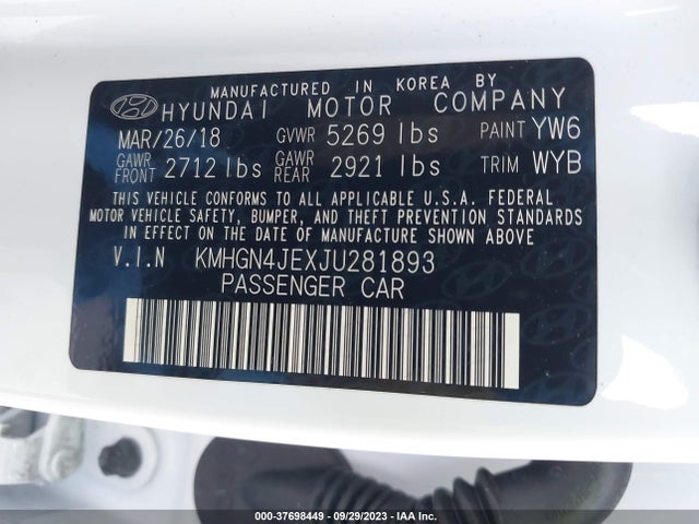 Genesis G80 3.8l 2018 KMHGN4JEXJU281893 Image 9