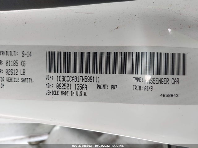 Chrysler 200 Limited 2015 1C3CCCAB1FN599111 Image 9