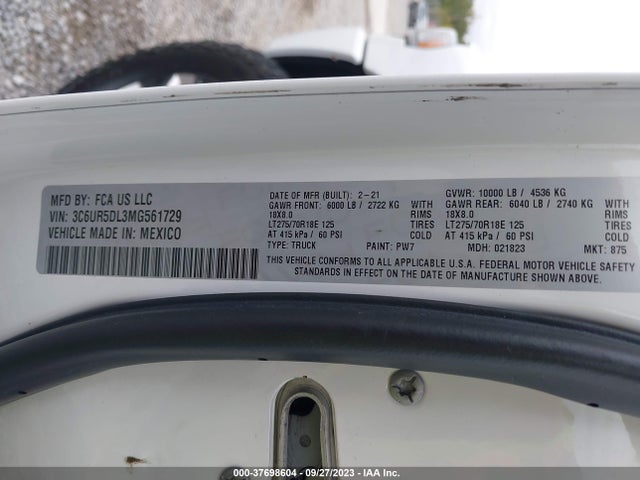 3C6UR5DL3MG561729 RAM 2500 Big Horn