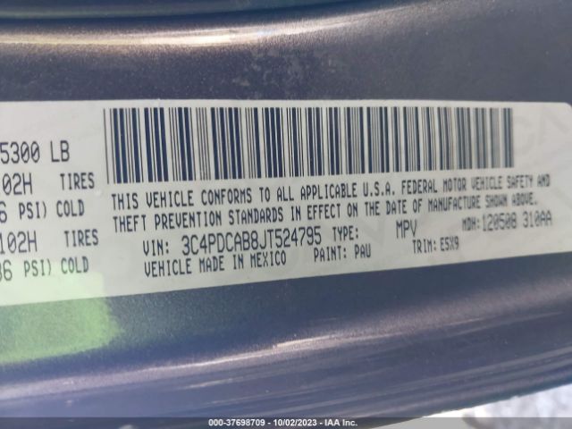3C4PDCAB8JT524795 Dodge JOURNEY SE