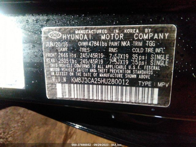 KM8J3CA25HU280012 Hyundai Tucson Sport
