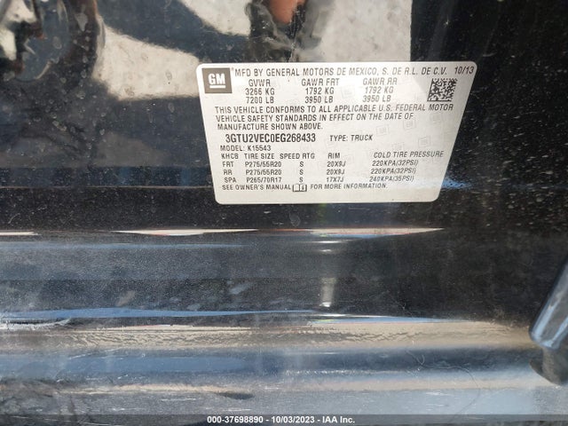 3GTU2VEC0EG268433 GMC Sierra 1500 Slt