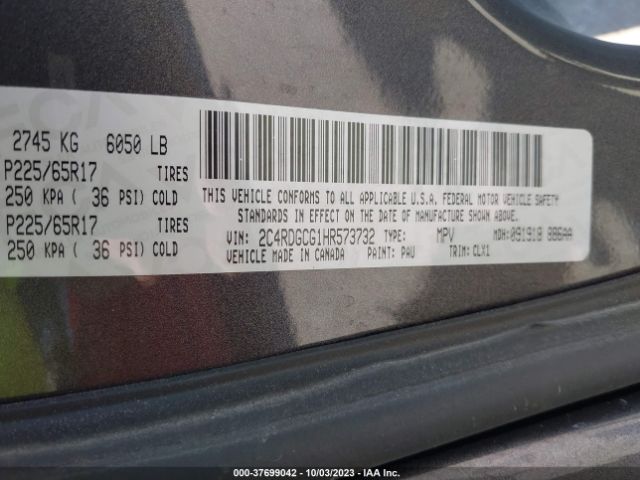 2C4RDGCG1HR573732 Dodge Grand Caravan Sxt