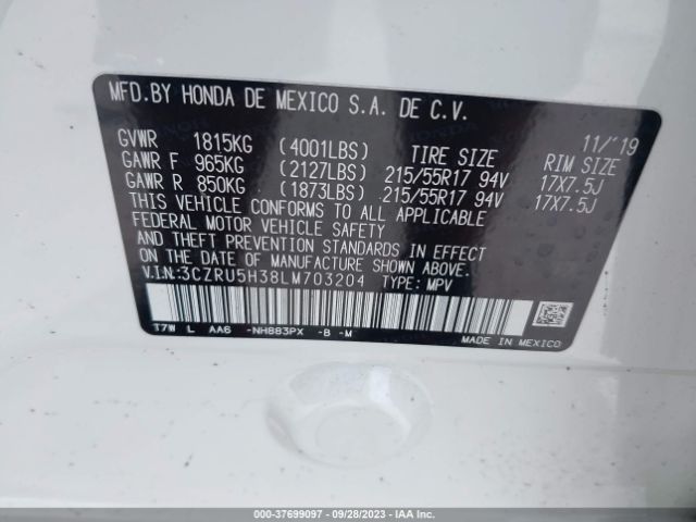 3CZRU5H38LM703204 Honda HR-V LX