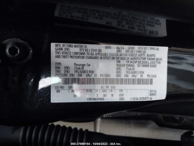 1FADP3E20EL350796 Ford FOCUS S