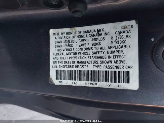 2018 HONDA CIVIC COUPE 2HGFC4B51JH302705 Photo 8