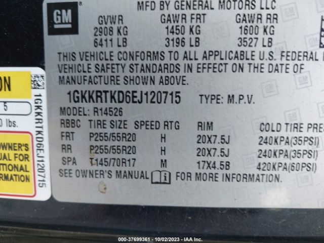 1GKKRTKD6EJ120715 GMC Acadia Denali