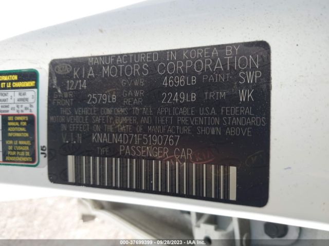 KNALN4D71F5190767 KIA Cadenza Premium