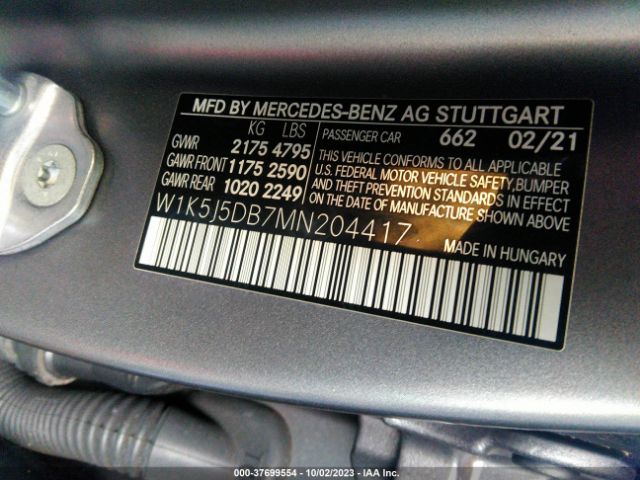 W1K5J5DB7MN204417 Mercedes-Benz Cla Amg Cla 45
