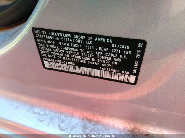 1VWAS7A35FC067858 Volkswagen Passat 1.8t S