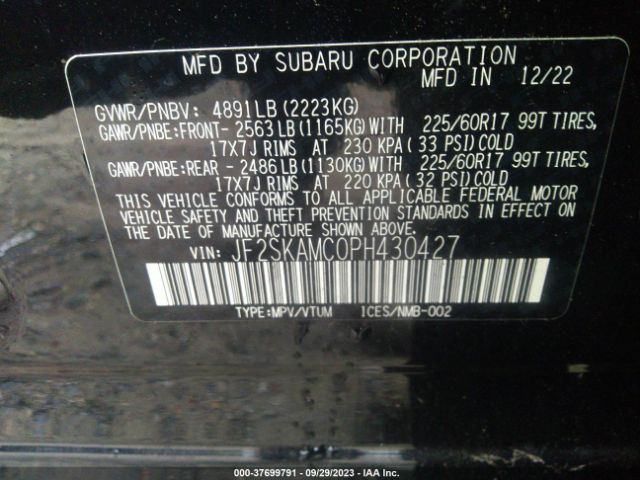 JF2SKAMC0PH430427 Subaru Forester Wilderness