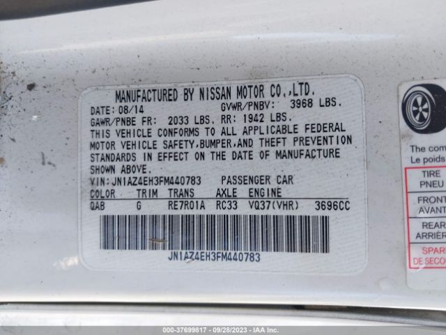 JN1AZ4EH3FM440783 Nissan 370Z