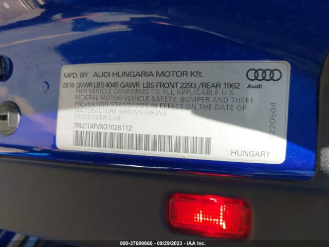 2016 AUDI TTS TRUC1AFVXG1028112 Photo 8