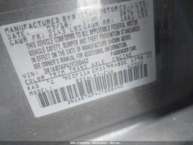 3N1AB7AP4JY288442 Nissan SENTRA S