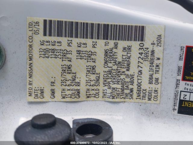 1N6BD0CT7GN772430 Nissan FRONTIER S