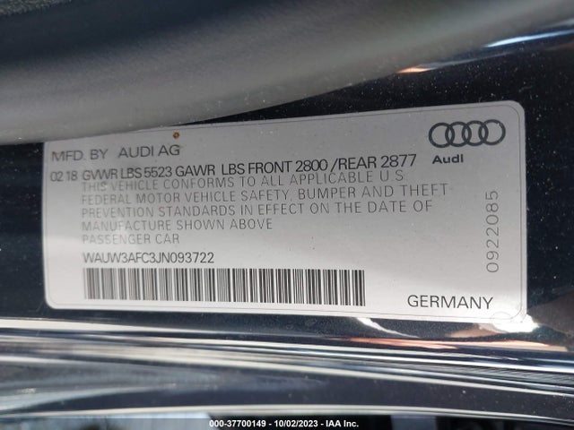 Audi A7 Premium Plus 2018 WAUW3AFC3JN093722 Image 9