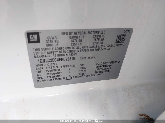 Chevrolet Tahoe Commercial 2015 1GNLC2EC4FR672318 Image 9