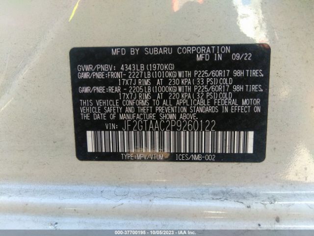 JF2GTAAC2P9260122 Subaru Crosstrek
