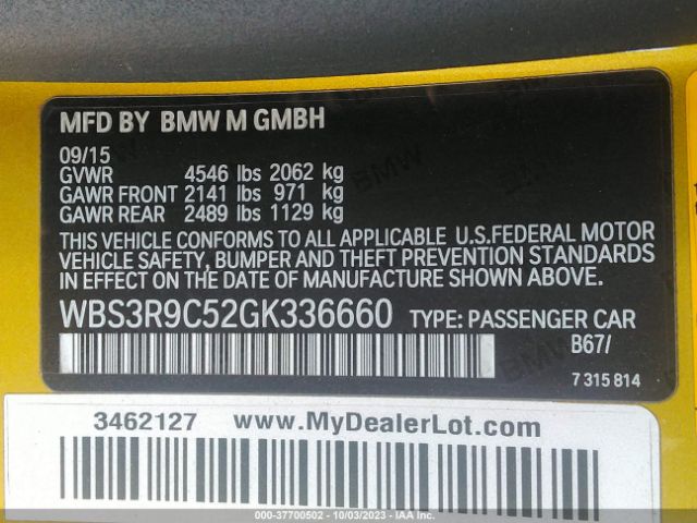 WBS3R9C52GK336660 BMW M4