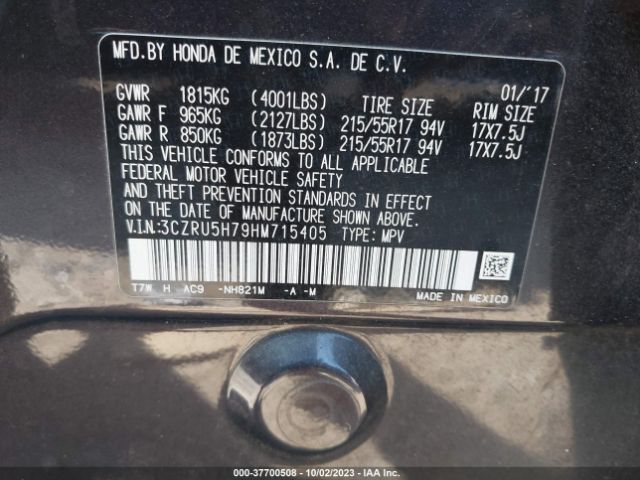 3CZRU5H79HM715405 Honda Hr-v Ex-l Navi
