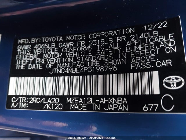 Toyota Corolla Hatchback Xse 2023 JTNC4MBE4P3198796 Image 9