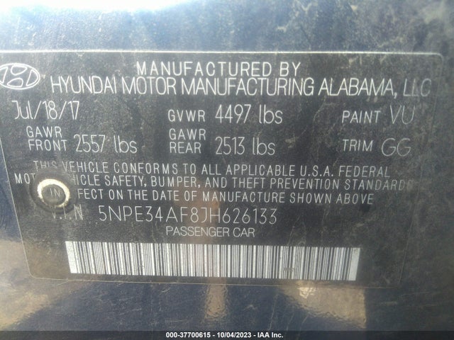 Hyundai SONATA SEL 2018 5NPE34AF8JH626133 Image 9