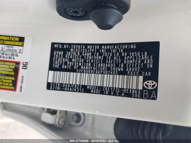 Toyota Corolla Xle 2019 5YFBURHE6KP902405 Image 9