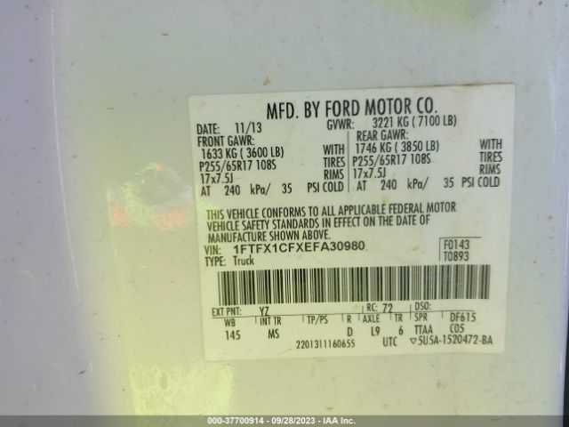1FTFX1CFXEFA30980 Ford F-150 Xl/xlt/stx/fx2/lariat