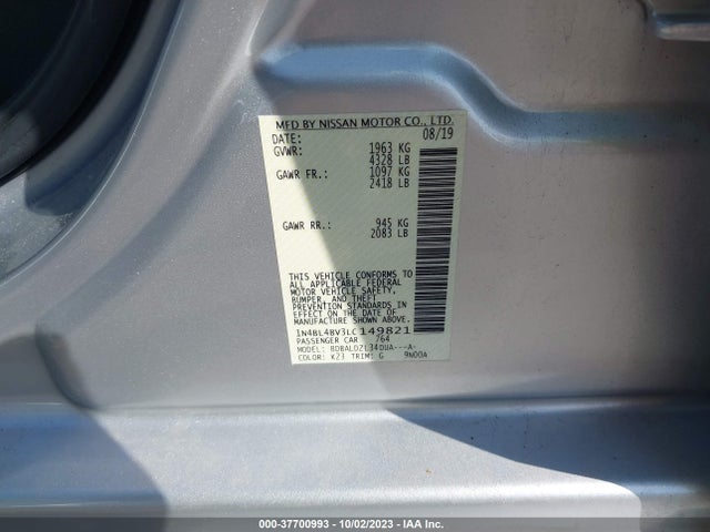 2020 NISSAN ALTIMA 2.5 S VIN: 1N4BL4BV3LC149821