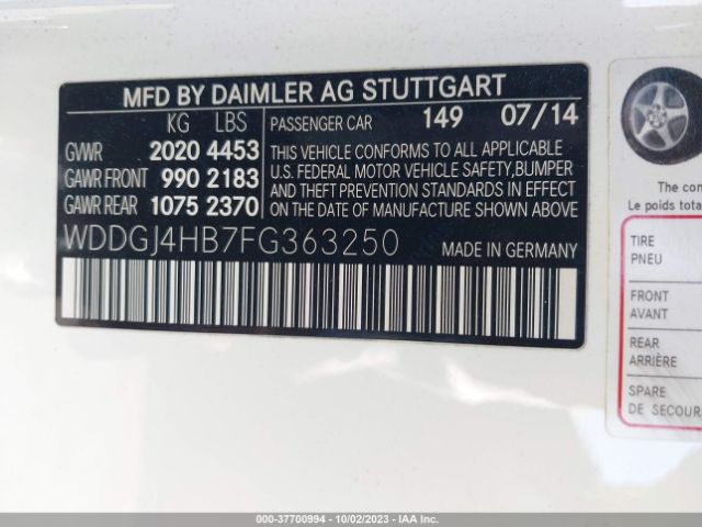 WDDGJ4HB7FG363250 Mercedes-Benz C-class C 250