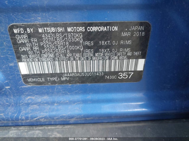 JA4AR3AU5JU011433 Mitsubishi Outlander Sport 2.0
