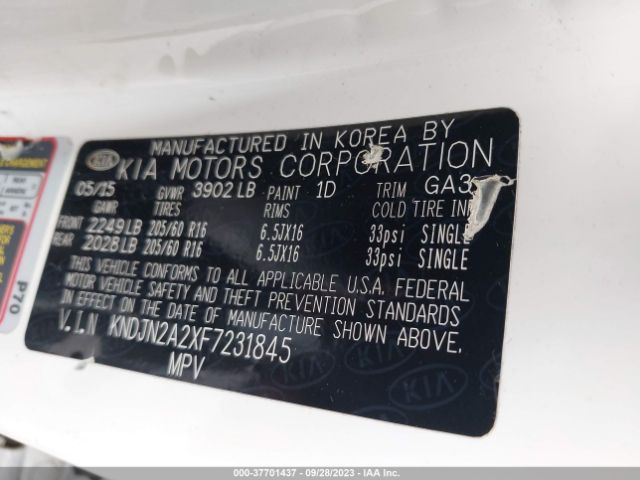 KNDJN2A2XF7231845 KIA Soul Base