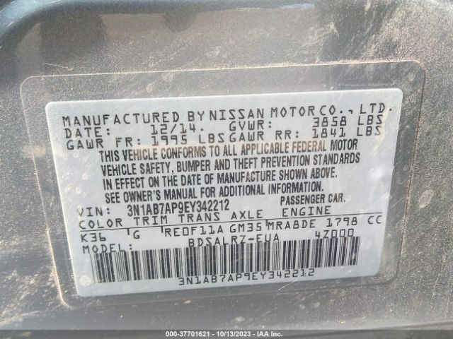 3N1AB7AP9EY342212 Nissan SENTRA SR