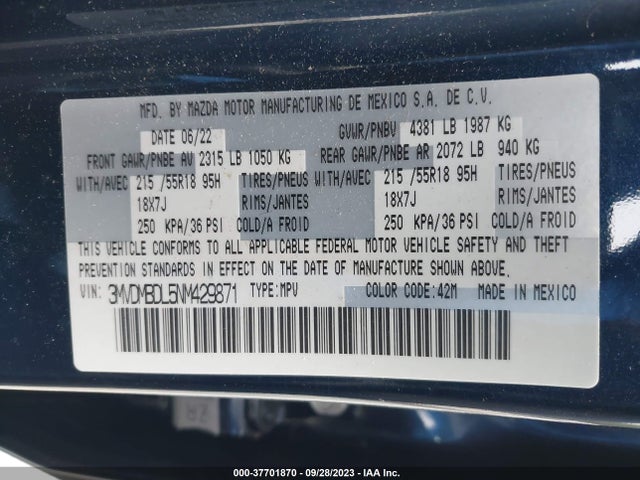 Mazda Cx-30 2.5 S Premium Package 2022 3MVDMBDL5NM429871 Image 9