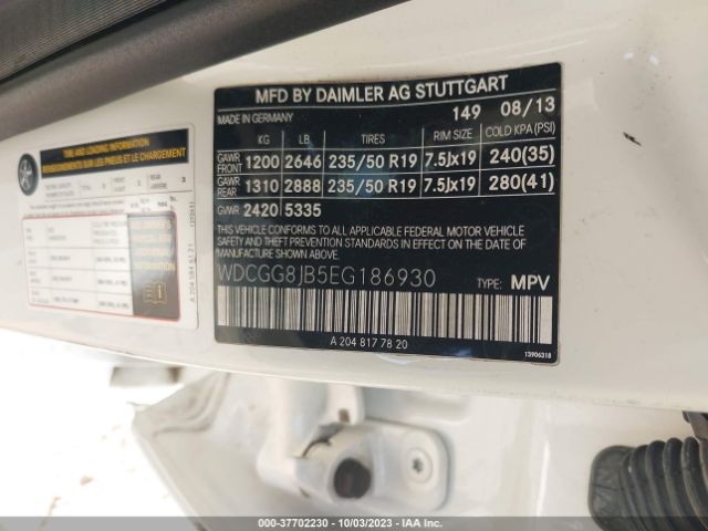 WDCGG8JB5EG186930 Mercedes-Benz Glk-class Glk 350