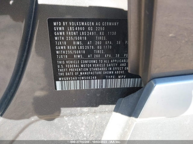 WVGBV3AX1EW506248 Volkswagen TIGUAN SE