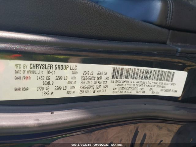 1C4RDHAGXEC974516 Dodge Durango Sxt