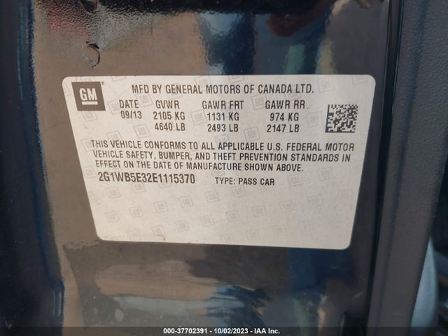 Chevrolet Impala Limited Lt 2014 2G1WB5E32E1115370 Image 9